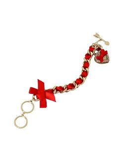 Candy Heart Box Charm Bracelet RED, 374214GLD600