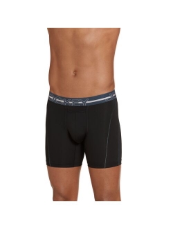 Silver Microfiber Long-Leg Boxer Briefs