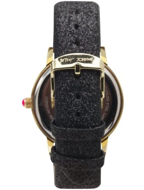 BETSEY JOHNSON Women's Watch - Vegan Leather Strap Glitter Wristwatch, Quartz Movement: BJW044