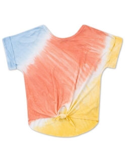 Big Girls Tie Dye Tie Front Top