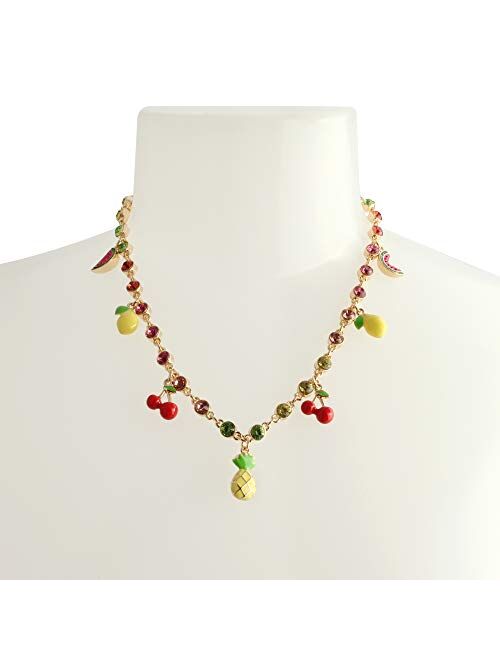 Betsey Johnson Mixed Fruit Charm Necklace