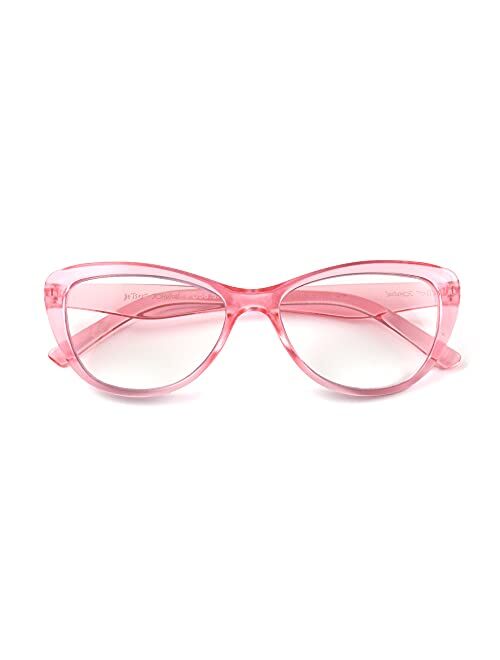 Betsey Johnson Yara Blue Light Reading Glasses, Crystal Pink, 40mm