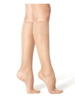 Silk Reflections Silky Sheer Reinforced Toe Knee Highs