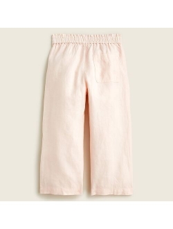 Girls' wide-leg linen pant