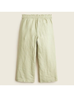 Girls' wide-leg linen pant