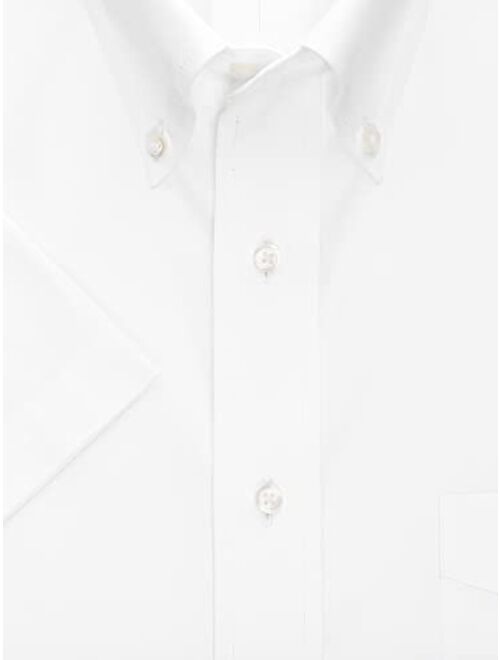 Paul Fredrick Men's Non-Iron Cotton Button Down Collar Short Sleeve Dress Shirt