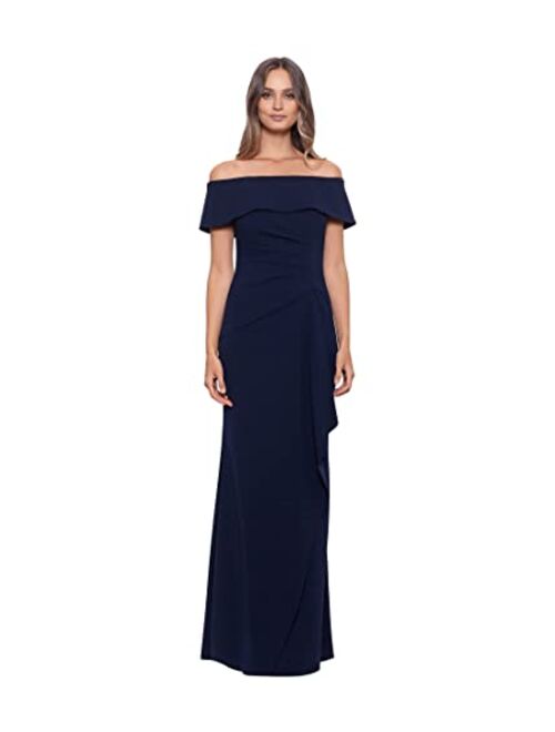 XSCAPE Ruffled Off-The-Shoulder Gown
