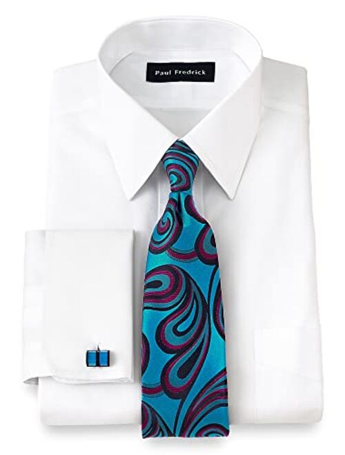 Paul Fredrick Men's Slim Fit Non-Iron Cotton Straight Collar Dress Shirt