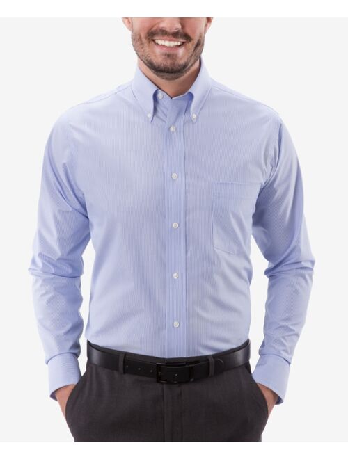 Eagle Men's Classic-Fit Stretch Collar Non-Iron Blue Stripe Dress Shirt