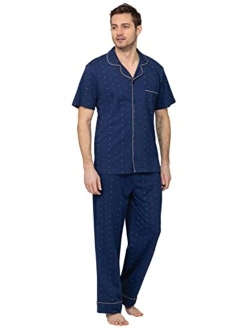 Short Sleeve Pajamas For Men - Men Cotton Pajamas Set