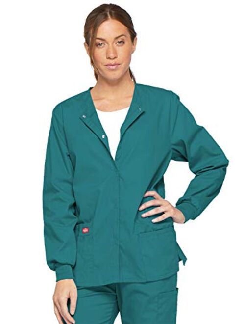 Dickies Women's EDS Signature Scrubs Missy Fit Snap Front Warm-up Jacket