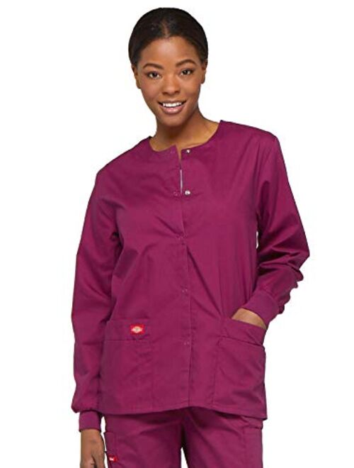 Dickies Women's EDS Signature Scrubs Missy Fit Snap Front Warm-up Jacket