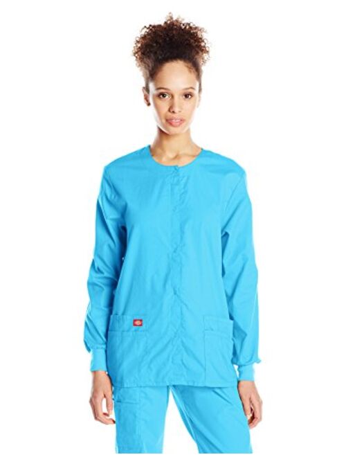 Dickies Women's EDS Signature Scrubs Missy Fit Snap Front Warm-up Jacket