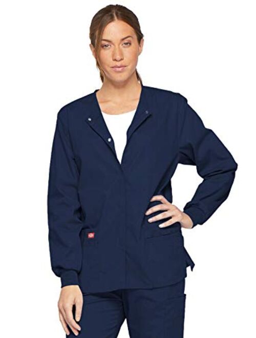 Dickies Women's EDS Signature Scrubs Missy Fit Snap Front Warm-up Jacket