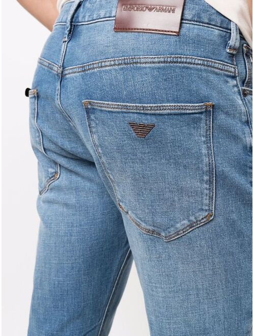 Emporio Armani logo-plaque detail jeans