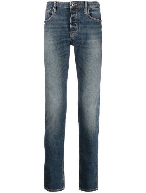 Emporio Armani J75 Slim-Fit distressed jeans