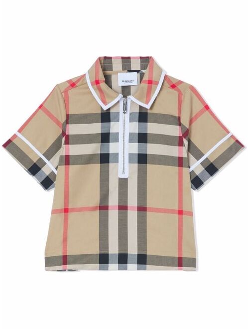 Burberry Kids check-print polo shirt