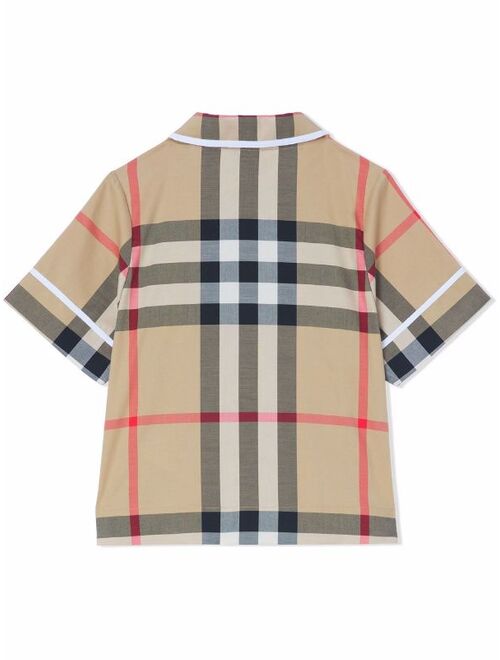 Burberry Kids check-print polo shirt