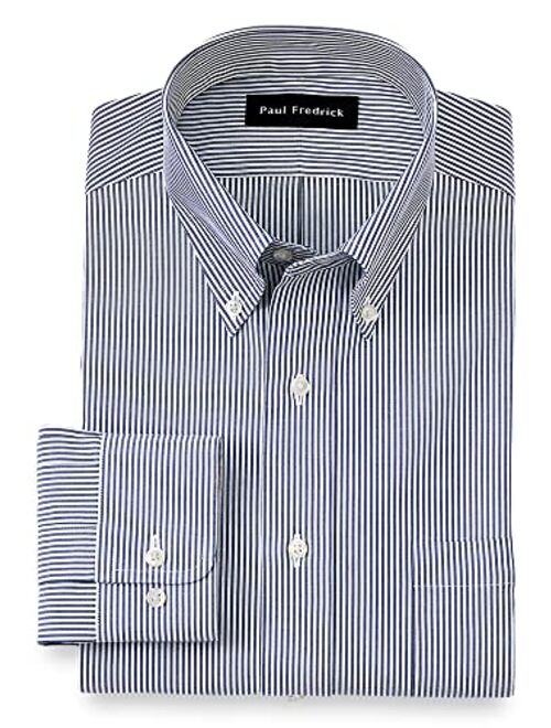 Paul Fredrick Men's Tailored Fit Cotton Non-Iron Pinpoint Cotton Dress Shirt