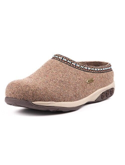 Therafit Heather Women's Indoor/Outdoor Wool Clog Slipper for Plantar Fasciitis & Foot Pain