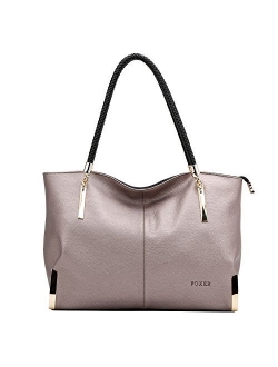 Laorentou Genuine Leather Tote Handbags for Women, Ladies Top-handle Purse Shoulder Bags Valentines Day