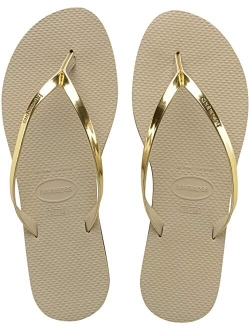 You Metallic Flip Flops