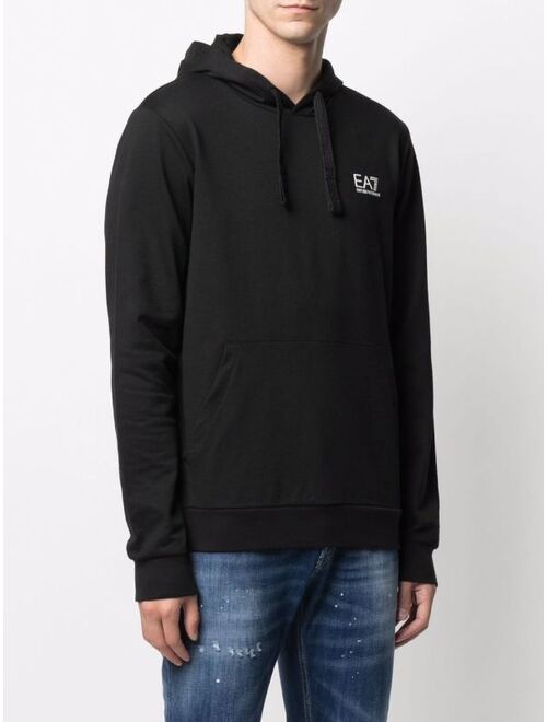 Ea7 Emporio Armani logo-print cotton hoodie