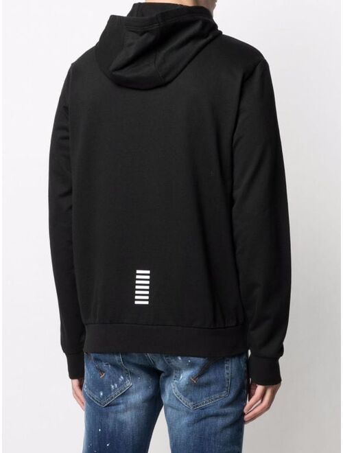 Ea7 Emporio Armani logo-print cotton hoodie