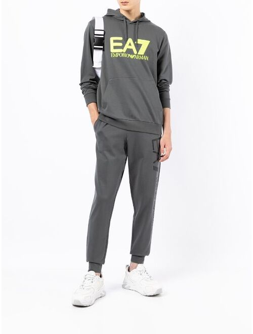 Ea7 Emporio Armani logo-print cotton hoodie