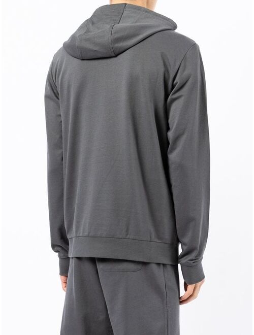 Ea7 Emporio Armani logo-print cotton hoodie