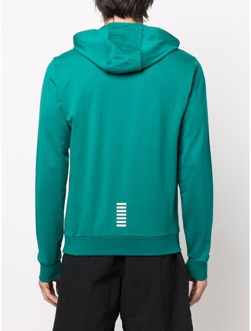 Ea7 Emporio Armani logo-print cotton hoodie