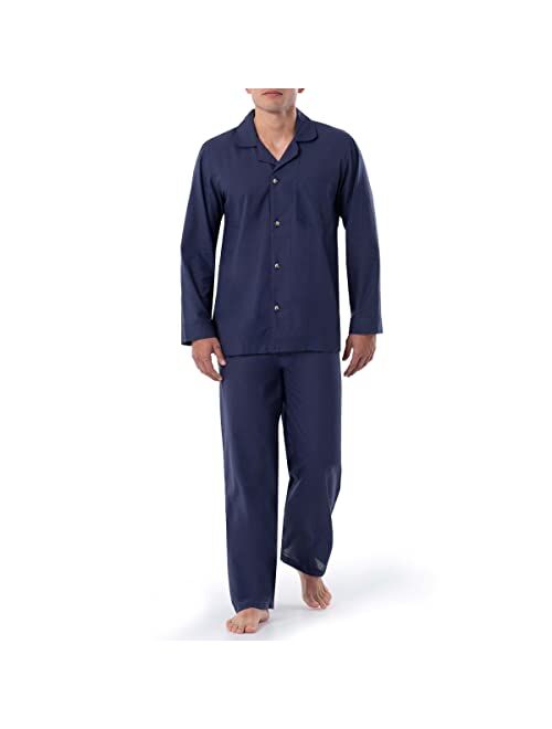 Geoffrey Beene Men's Broadcloth Long Sleeve Shirt and Pant Pajama Set