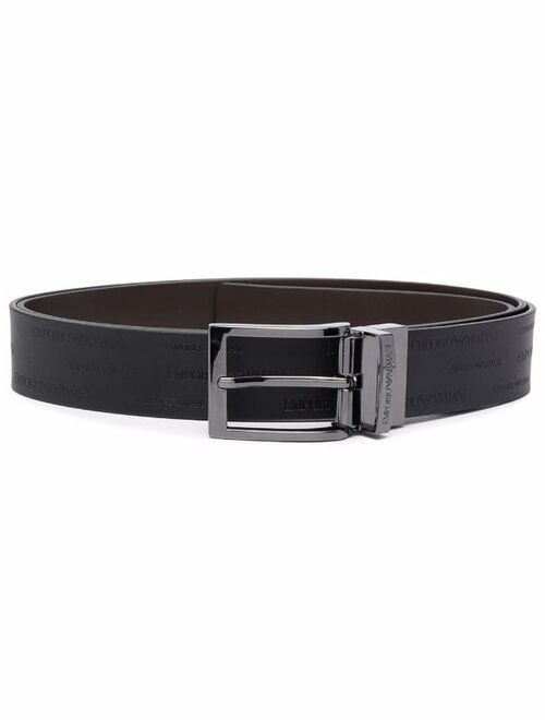 Emporio Armani all-over embossed logo belt