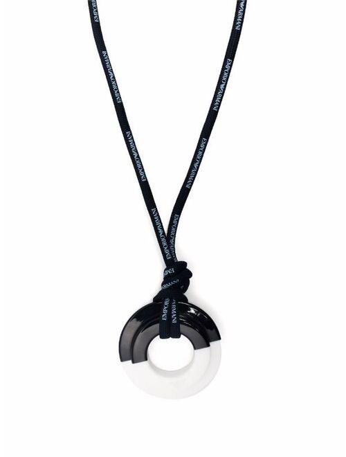 Emporio Armani oversized circular-pendant necklace