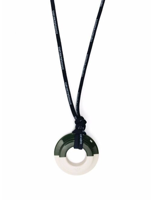 Emporio Armani oversized circular-pendant necklace