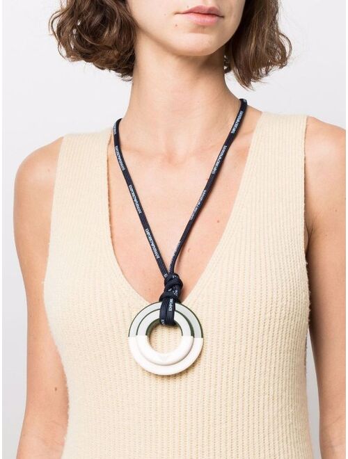 Emporio Armani oversized circular-pendant necklace