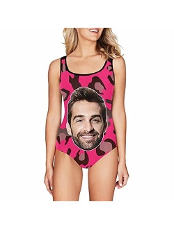 Mypupsocks Custom Face Swimwear Women Swimsuit Personalized Face Slip One Piece Bathing Suits