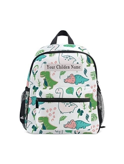 OREZI Custom Kid's Name Toddler Bag,Personalized Backpack with Name/Text Daycare Bag,Customization Cute Dino Scandinavian Style Nursery Bag Preschool Backpack Baby Diaper