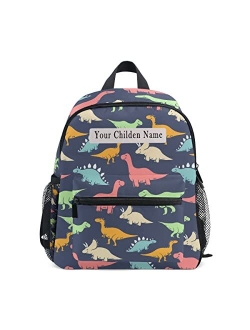 OREZI Custom Kid's Name Toddler Bag,Personalized Backpack with Name/Text Daycare Bag,Customization Cute Dino Scandinavian Style Nursery Bag Preschool Backpack Baby Diaper