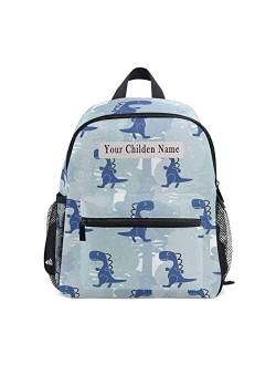 OREZI Custom Kid's Name Toddler Bag,Personalized Backpack with Name/Text Daycare Bag,Customization Cute Dino Scandinavian Style Nursery Bag Preschool Backpack Baby Diaper