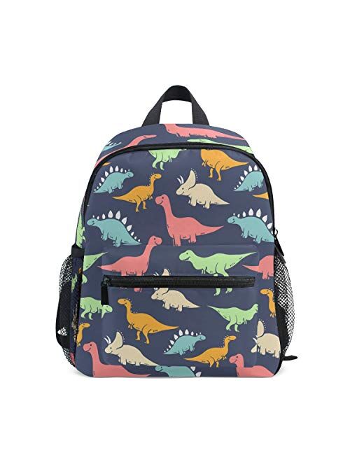 Orezi Cute Kid's Toddler Backpack Dinosaur Schoolbag for Boys Girls,Kindergarten Children Bag Preschool Nursery Travel Bag with Chest Clip(Colorful Dinosaur)