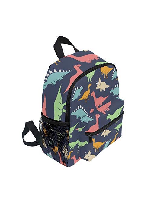 Orezi Cute Kid's Toddler Backpack Dinosaur Schoolbag for Boys Girls,Kindergarten Children Bag Preschool Nursery Travel Bag with Chest Clip(Colorful Dinosaur)