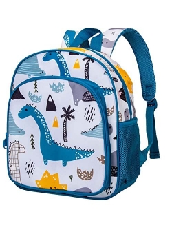 Agsdon Toddler Backpack for Boys, 12" Dinosaur Preschool Kids Bookbag, Cute Animal Kindergarten Schoolbag