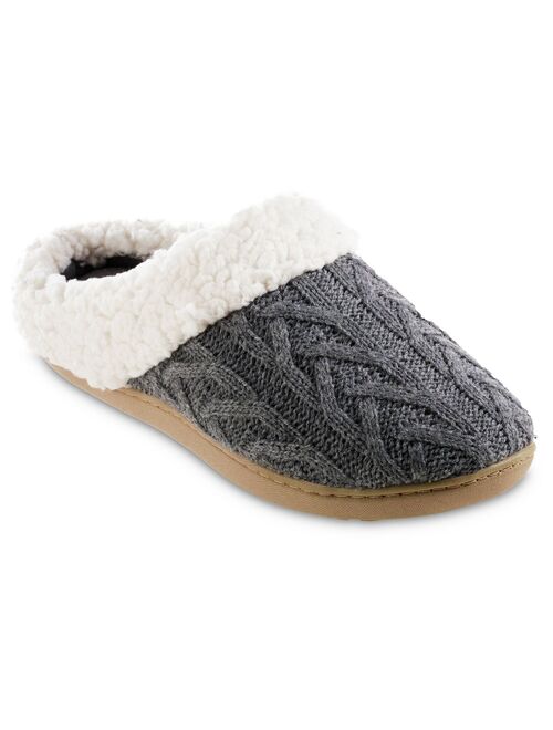 Women's isotoner Cable Knit Alexis Hoodback Slippers