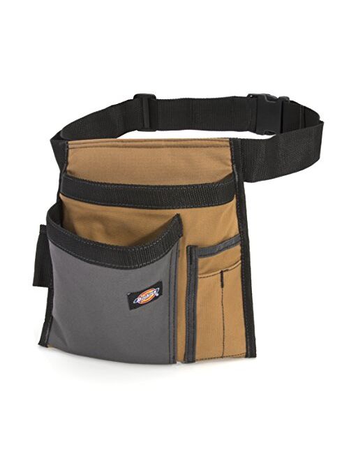 Dickies 5-Pocket Single Side Tool Belt Pouch/Work Apron, Durable Canvas Construction, Adjustable Belt for Custom Fit, Black