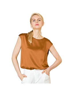 Blouse for Women Silk Tops for Ladies Summer Cool Comfy Charmeuse