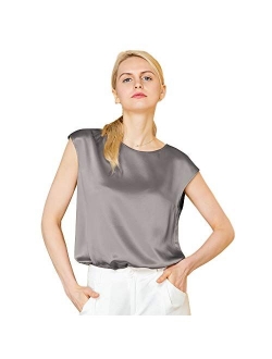 Blouse for Women Silk Tops for Ladies Summer Cool Comfy Charmeuse