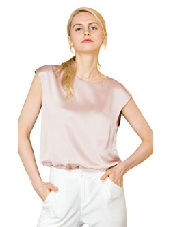 Blouse for Women Silk Tops for Ladies Summer Cool Comfy Charmeuse