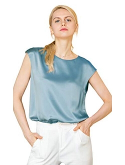 Blouse for Women Silk Tops for Ladies Summer Cool Comfy Charmeuse