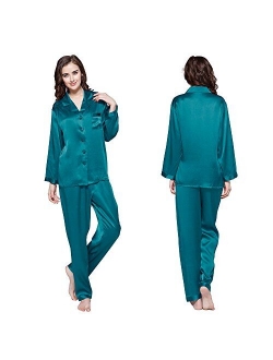 Silk Pajamas for Women Pure Full Length Long 22 Momme 100% Mulberry Silk Luxury